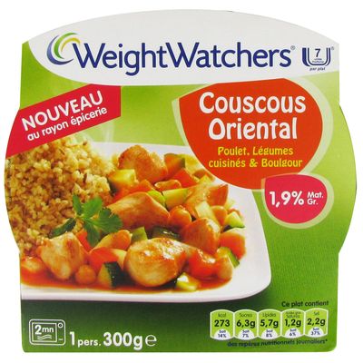 Plat cuisiné couscous oriental WEIGHT WATCHERS : l'assiette de
