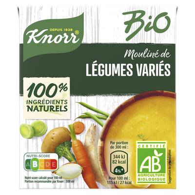 Knorr Soupe de Mouliné de légumes variés bio, 30cl