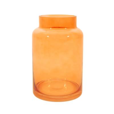 Point virgule Vase en verre jaune Ø 13cm H 20cm, Ø 13cm H 20cm