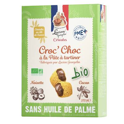 Lucien Georgelin Céréales Croquante Fourrée Chocolat Bio, 375g