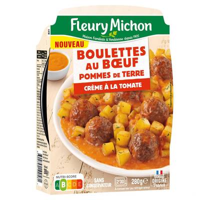 Fleury Michon Boulettes au Boeuf, Pommes de Terre et Crème à la Tomate, 280g