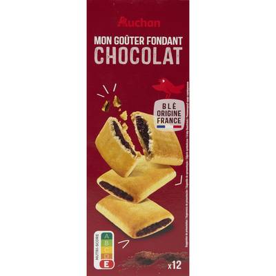 Auchan Mon Goûter fondants fourrés au chocolat x12, 225g