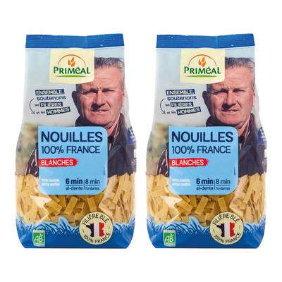 Priméal Nouilles blanches, bio, Lot de 2x500g