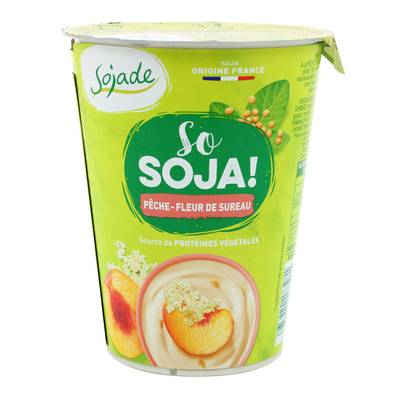 Sojade Spécialité Soja Bio Pêche Fleur de sureau, 400g