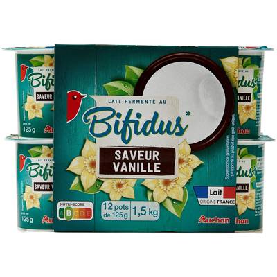 Auchan Yaourt au bifidus à la vanille, 12x125g