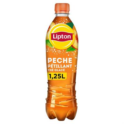 Lipton Boisson gazeuse aux extraits de thé goût pêche, 1,25L