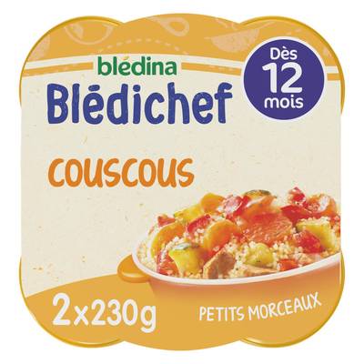 Blédina - Blédi'chef Couscous des Tout Petit Assiette Bébé Dès 12 mois, 2x230g