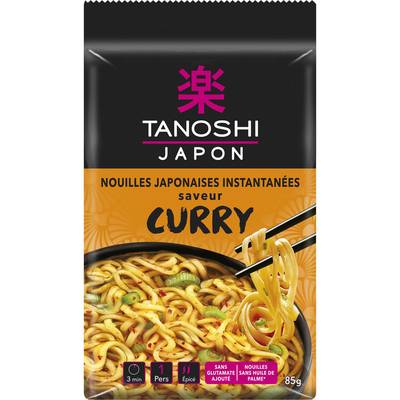 Tanoshi - Japon Nouilles de blé instantanées asiatiques saveur curry, 85g