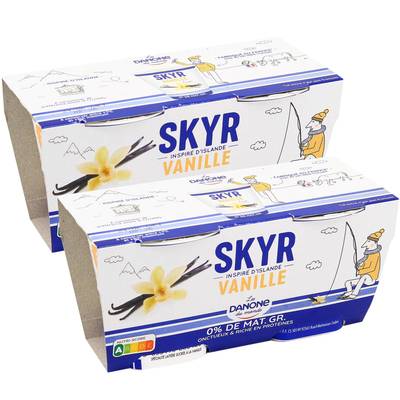 Les Danone Du Monde Skyr Vanille 0%mg, 2 packs de 2x140g