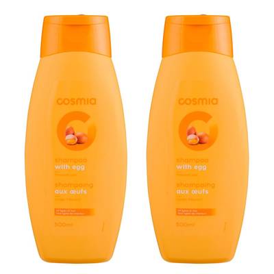 COSMIA Shampooing aux oeufs tous types de cheveux, Lot de 2x500ml