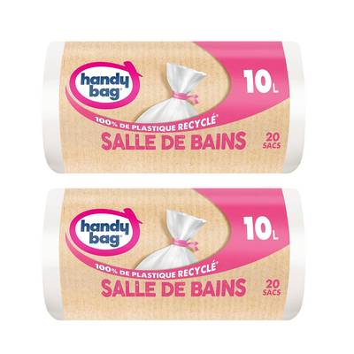 Handy Bag Sac à lien 10L, Lot de 2x20 pièces