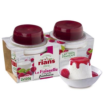 Rians Faisselle et son coulis de Framboises, 2x120g
