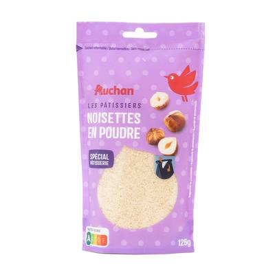 Auchan Poudre de Noisettes Sachet Refermable, 125g