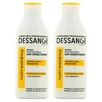 Dessange Shampooing anti-dessèchement Nutrition-Extrême, Lot de 2x250ml