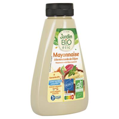 Jardin Bio Etic Mayonnaise Moutarde de Dijon Sans Sucres Ajoutés Bio, 315g