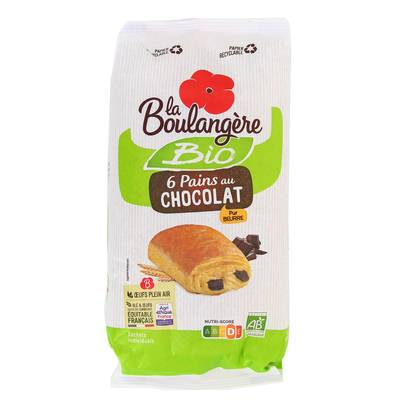 La Boulangère 6 Pains au chocolat Bio, 270g