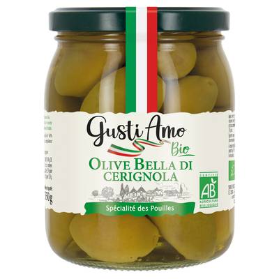 Gusti Amo Olives Vertes Bella Cerignola Bio, 350g