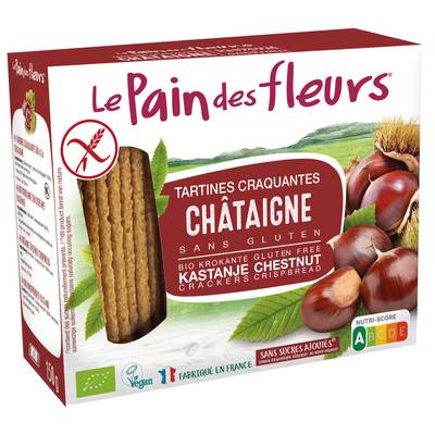 Le pain des fleurs Tartines craquantes à la châtaigne, sans gluten, bio, 150g