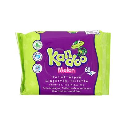 Kandoo Lingettes toilettes melon, 60 pièces