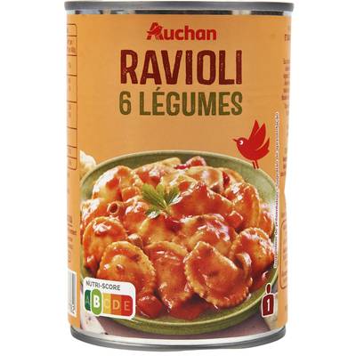 Auchan Ravioli aux 6 légumes, 400g