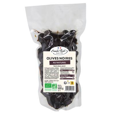 Emile Noël Olives noires au naturel, bio, 500g