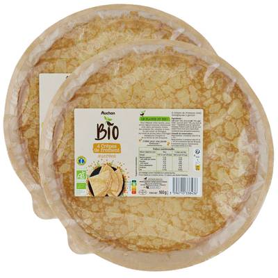 Auchan BIO Crêpes Sucrées au Froment Bio, Lot de 2x160g