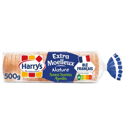Harrys Pain de Mie Extra Moelleux Nature Sans Sucres Ajoutés, 24 tranches - 500g