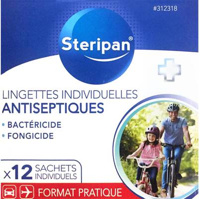 Steripan Lingettes Antiseptiques individuelles x12, 12 sachets