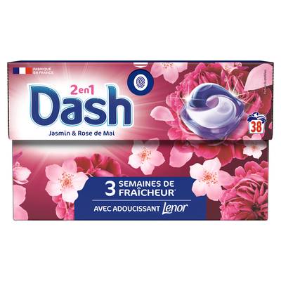 Dash Lessive capsules Jasmin Rose de Mai, 38 capsules