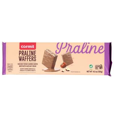 CARMIT Gaufrettes pralinées enrobées de chocolat noisette, 130g