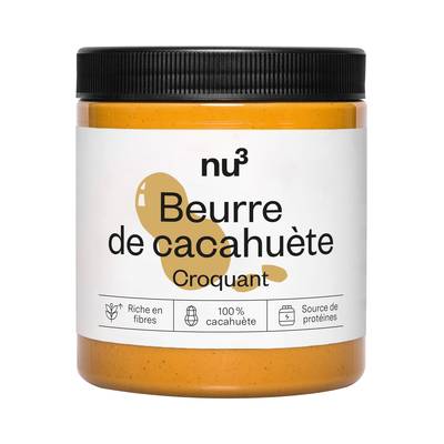 NU3 Beurre de cacahuète croquant- Crunchy, 500g