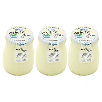 La Ferme du manège Yaourt maigre Vanille, 3x180g