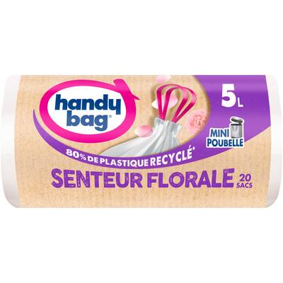 Handy Bag Sac poubelle à salle de bain 5L avec senteur florale, 20 sacs poubelle