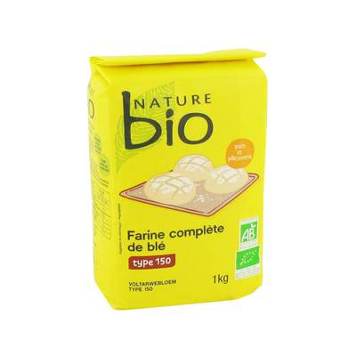 Nature Bio Farine Complète de Blé Type 150 Bio, 1kg