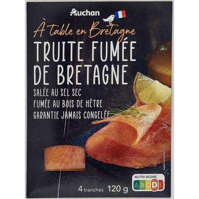 Auchan Terroir Truite Fumée de Bretagne, 4 tranches - 120g
