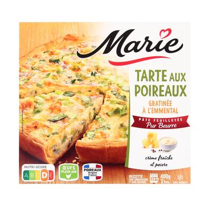 Marie Tarte aux poireaux gratinée à l'emmental crème fraiche et poivre, 400g
