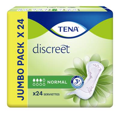 Tena Serviettes incontinence Lady discreet flux Normal, 24 serviettes