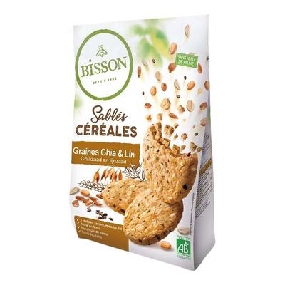 Bisson Sablés bio aux céréales et graines de chia et lin, 200g
