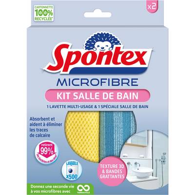 Spontex Microfibre Kit salle de bain, 2 pièces