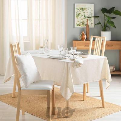 Douceur D Interieur Nappe rectangle polyester / lin Pauline, 140 x 240 cm