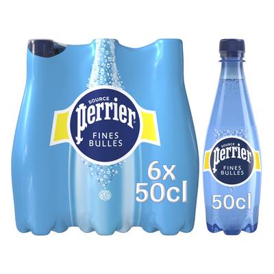 Perrier Fines Bulles Eau gazeuse minérale naturelle finement pétillante, 6x50cl