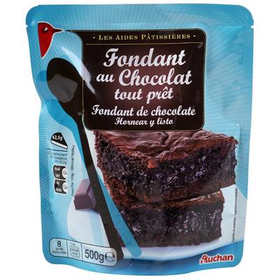 Auchan Préparation pour fondant au chocolat tout prêt, 500g
