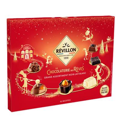 Révillon Grand Coffret Chocolat Noir, Lait et Blanc, 409g