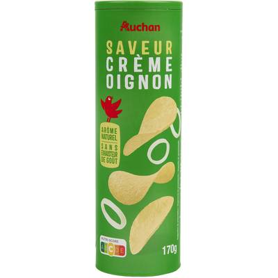 Auchan Chips tuiles saveur crème oignon, 170g