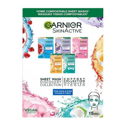 Garnier Masque tissu Visage Coffret Découverte, 5 masques