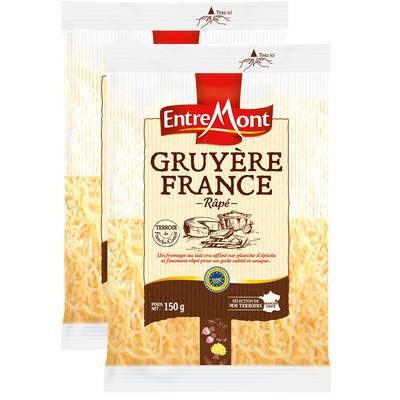Entremont Gruyère râpé au lait cru, 2x150g