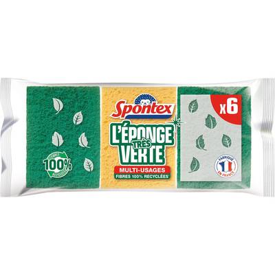 Spontex Eponge Multi-Usage Gratante Très Verte, 6 éponges