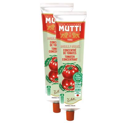 Mutti Double Concentré Tomates - Zéro Résidu de Pesticides, Lot de 2x130g