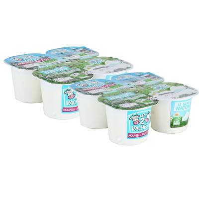 Les 2 Vaches Yaourt Bio Brassé Nature, 2 packs de 4x115g