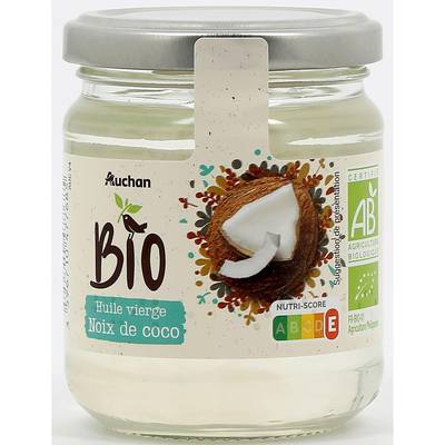 Auchan BIO Huile vierge de noix de coco Bio, 18cl